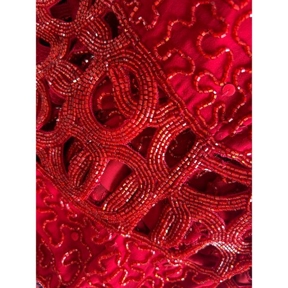 Vintage Sean Collection Beaded Silk Cutout Formal Dress Women's XS - Picture 13 of 16